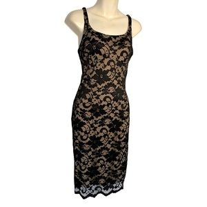 NWT ABS Collection black nude body-con cocktail dress size 4